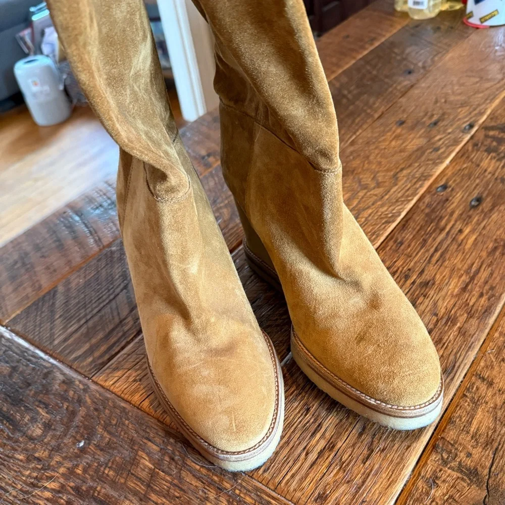 ba&sh Tan Wedge Boots